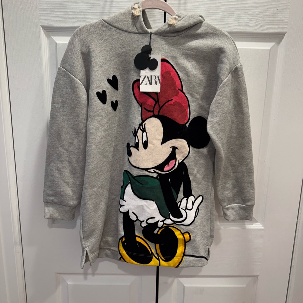 Gray Minnie Mouse Hoodie for Kids